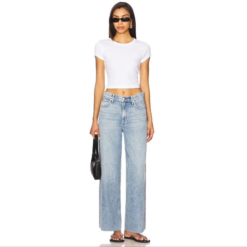 Anthropologie X Rag & Bone Sofie Feather Wide Leg Denim Jeans